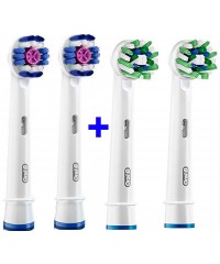 "3D White+Cross" Набор насадок для зубных щеток Oral-B 4 шт.