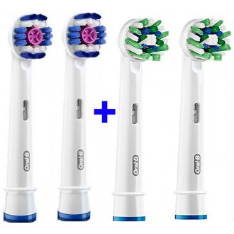 3D White + Cross Набір насадок для зубних щіток Oral-B 4 шт.