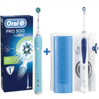 MD20 OxyJet+D16/500 Professional Care Ирригатор+Зубная щетка Oral-B 6 насадок