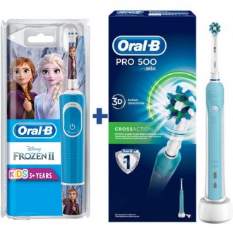 Детская D100 Frozen+D16/500 Семейный набор Oral-B электрические щетки 5 насадок