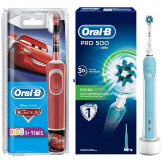 Детская D100 Тачки+D16/500 Семейный набор Oral-B электрические щетки 5 насадок