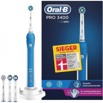 D20 Pro 3400 Синяя Зубная щетка Oral-B 4 насадки
